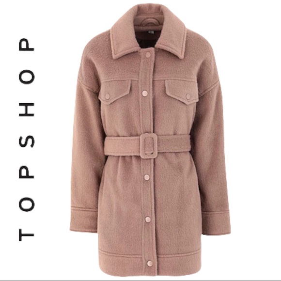 🎉HP🎊Top Shop Belted Beige Shirt Jacket (Shacket) - Picture 10 of 10